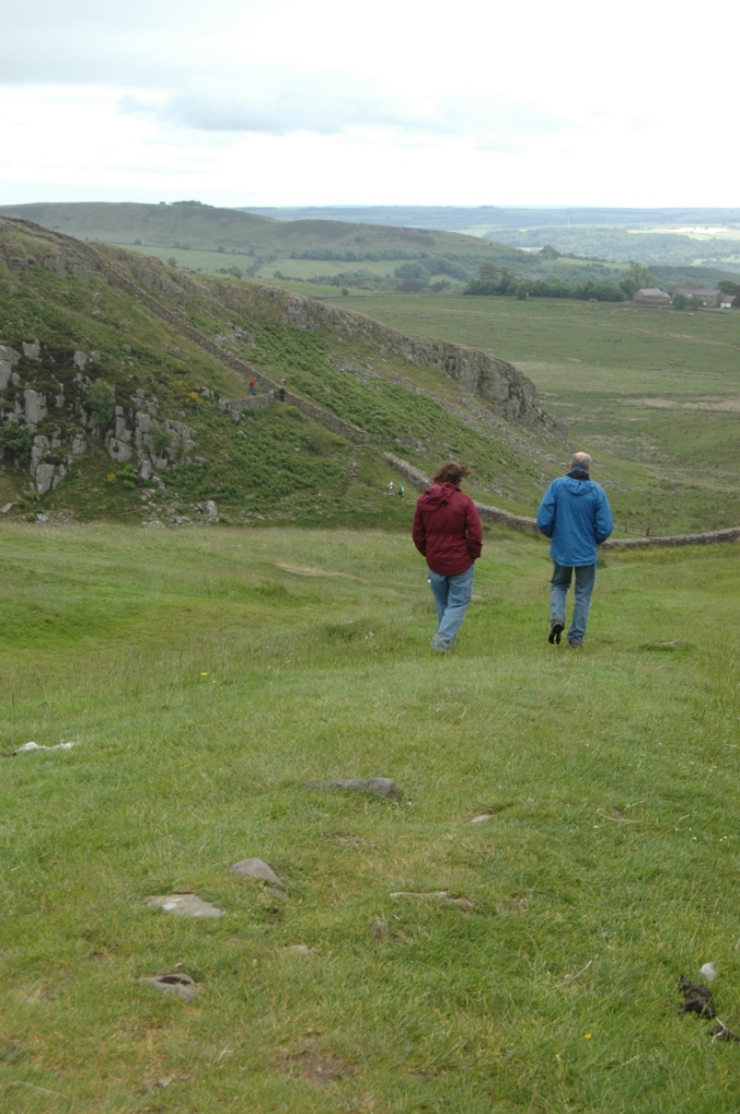 My brother and our guide Torleif walking along Hadrian's Wall, Northern England