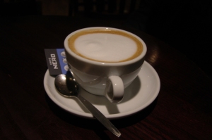 My beautiful latte from Café Nero at Waverly Station, Edinburgh, Scotland