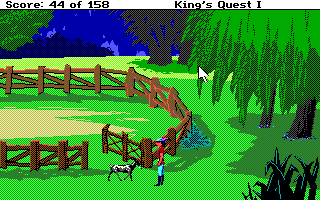 Screenshot from King's Quest (copyright Sierra Games 1987)